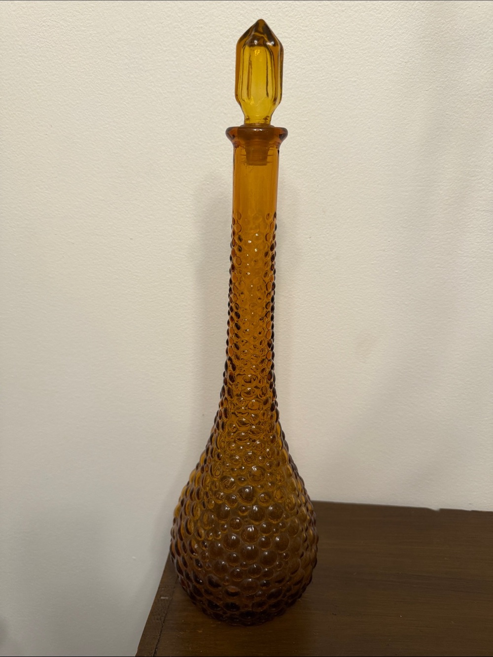 Amber Hobnail Decanter Bottle with Stopper